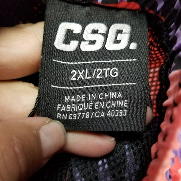 CSG Swimwear Mens 2XL Pink Nylon Fiji Field Drawstring Trunks NWT - Picture 11 of 14